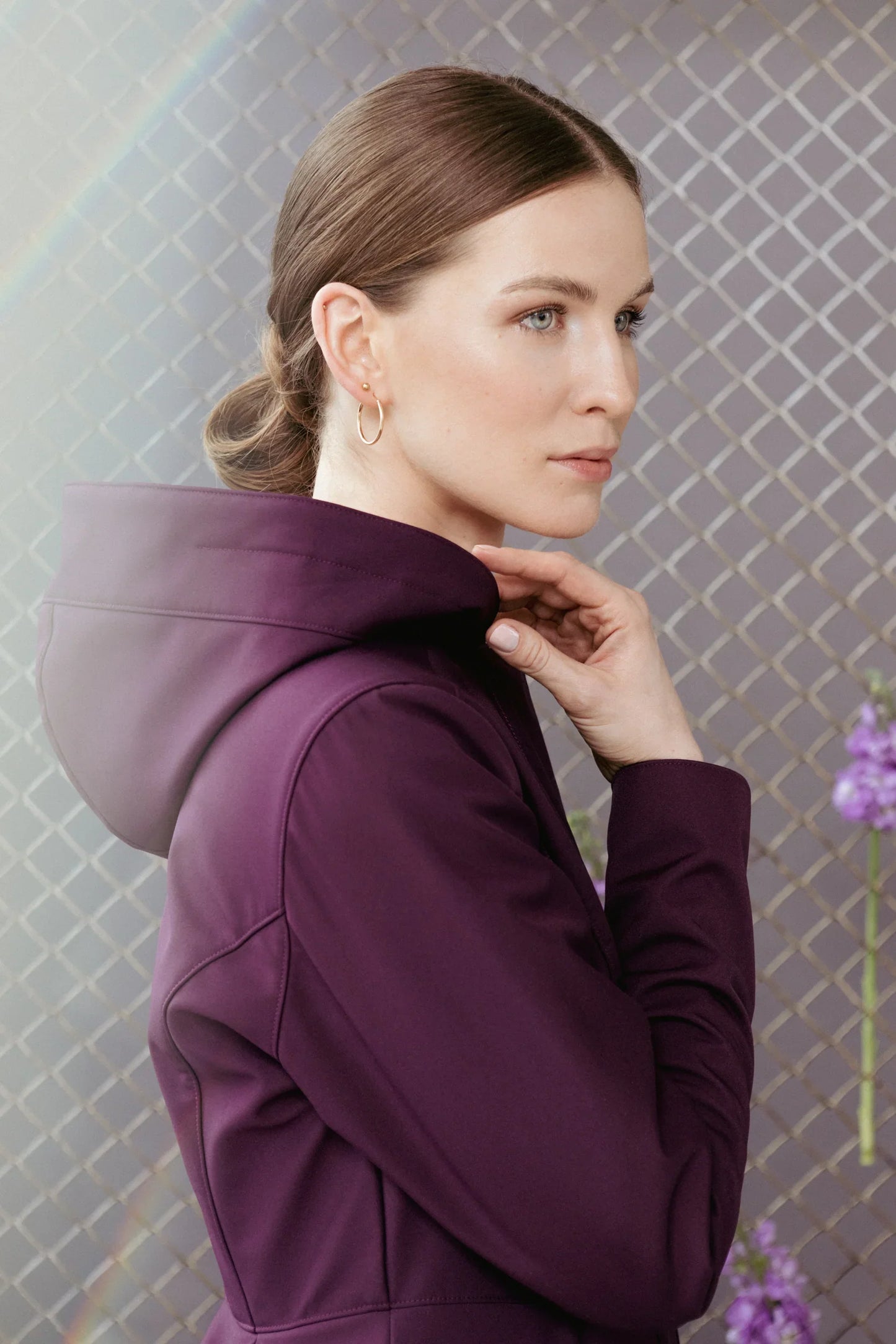 "Ruby Purple" allværskåpe fra RainSisters